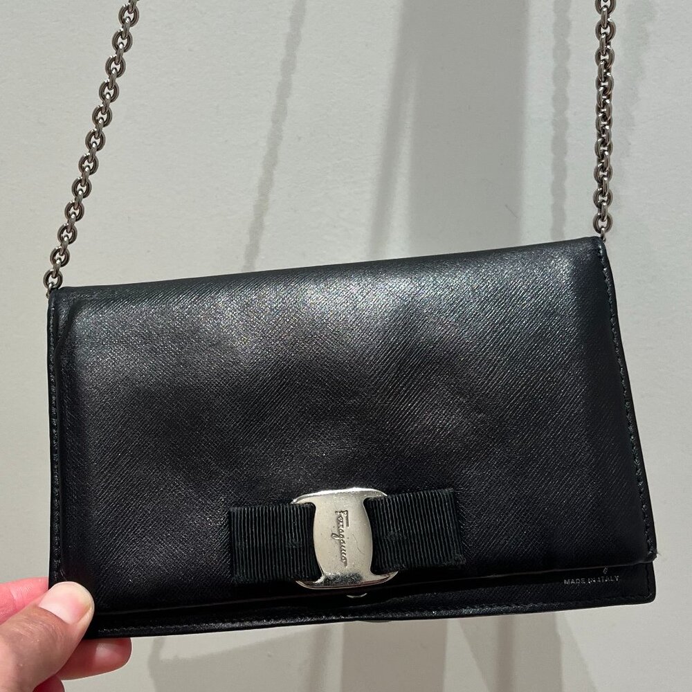 Salvatore Ferragamo black leather bag